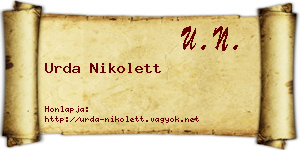 Urda Nikolett névjegykártya