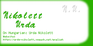 nikolett urda business card